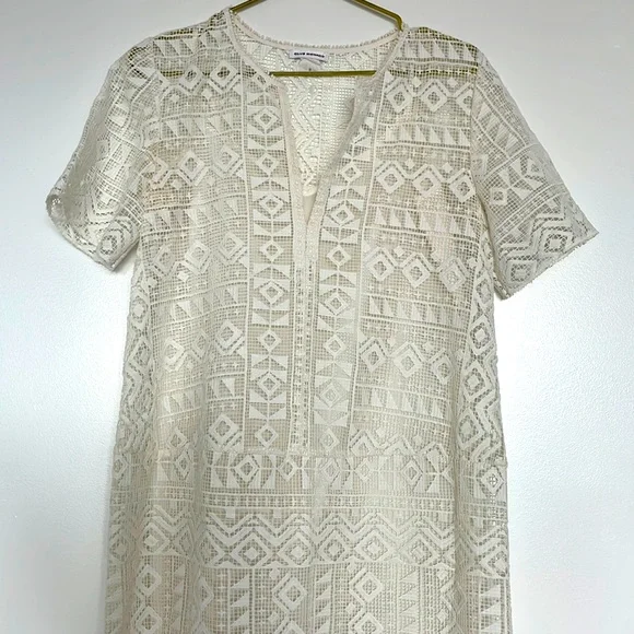 Club Monaco white lattice eyelet dress